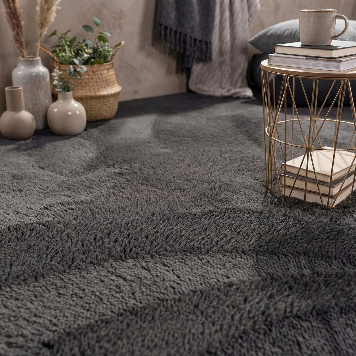 FLACHWEBETEPPICH Wohnzimmer 80/150 cm Madrid Anthrazit rechteckig  - Anthrazit, KONVENTIONELL, Textil (80/150cm) - Novel