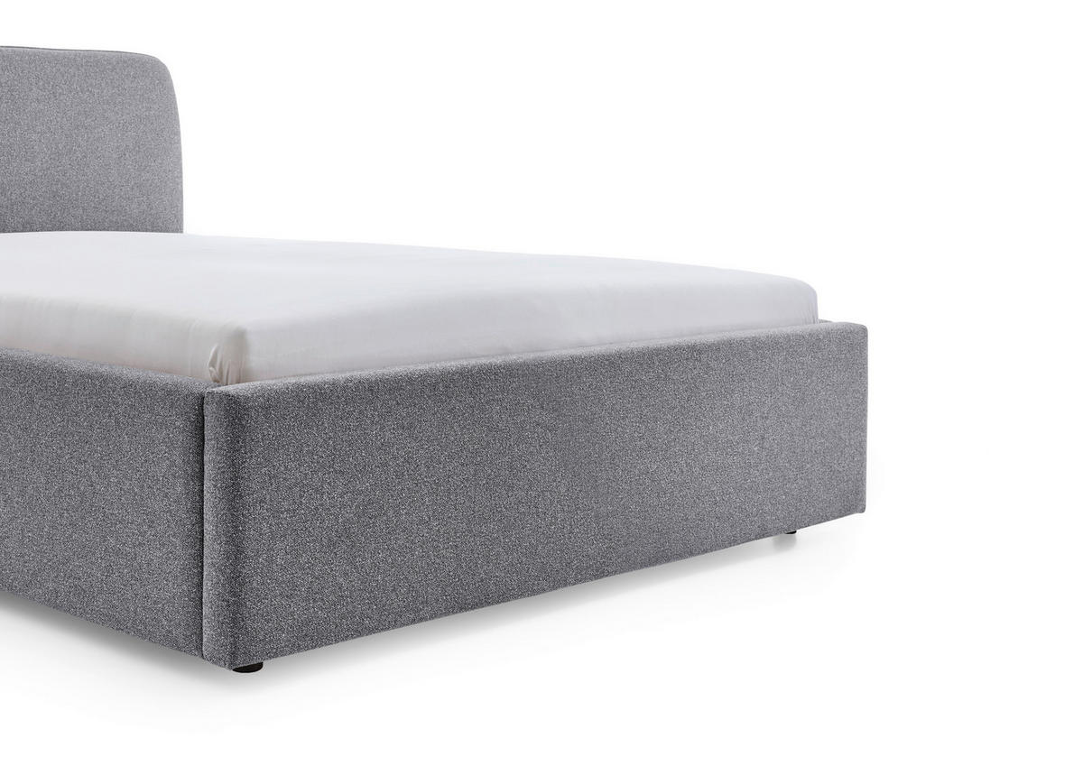 POLSTERBETT 140/200 cm,  in Grau,  - Schwarz/Grau, Design, Holz/Textil (140/200cm) - Stylife