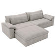 ECKSOFA  in Webstoff Greige  198/306 cm  - Greige/Schwarz, MODERN, Kunststoff/Textil (198/306cm) - Carryhome