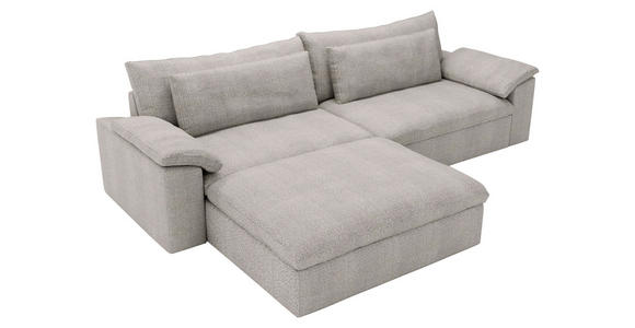 ECKSOFA  in Webstoff Greige  198/306 cm  - Greige/Schwarz, MODERN, Kunststoff/Textil (198/306cm) - Carryhome