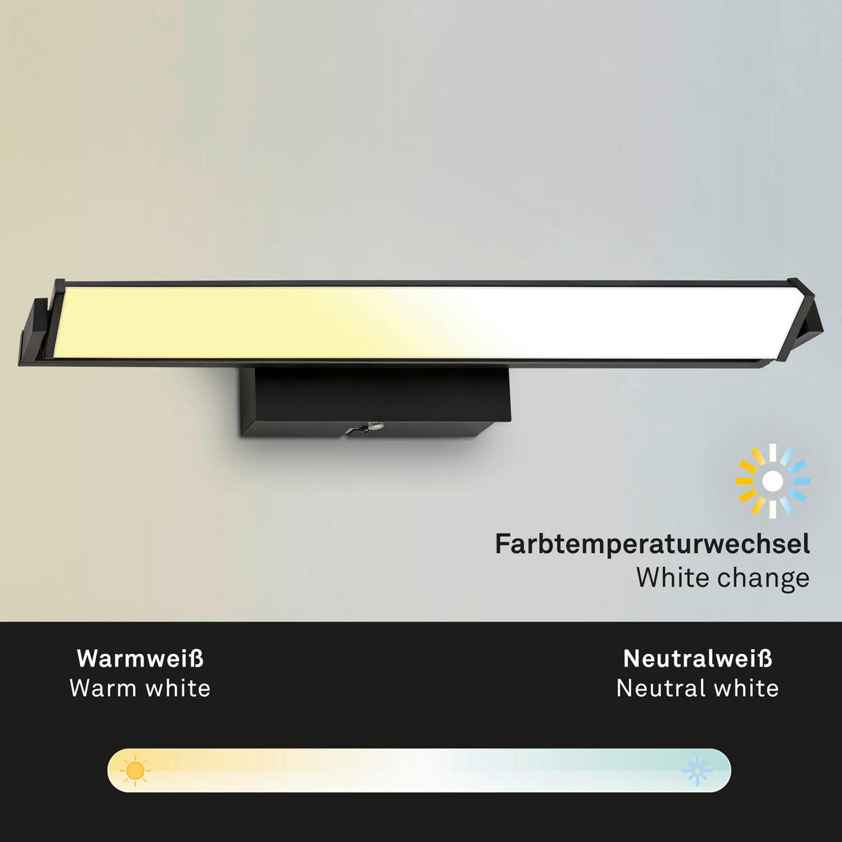 ZIDNA LED LAMPA - crna, Osnovno, metal (52,5/8/11cm)