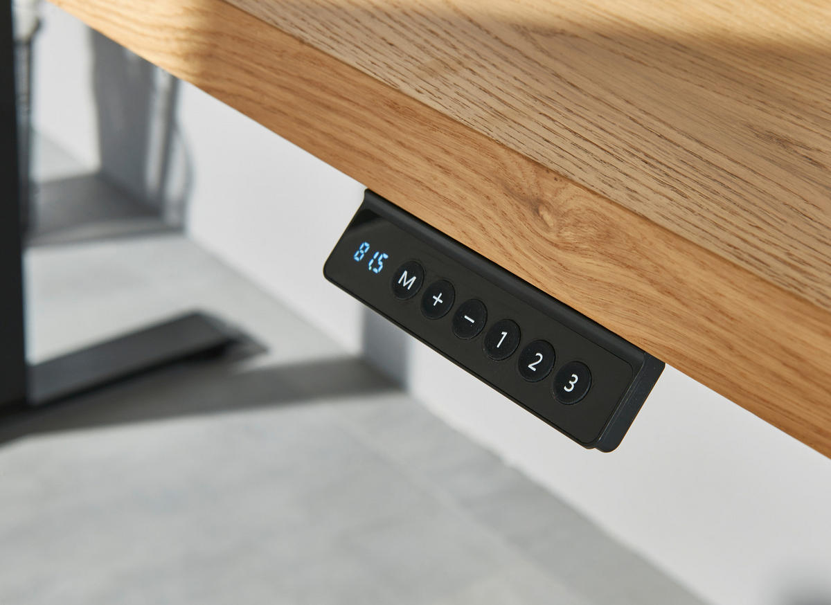 SCHREIBTISCH  in  - Schwarz, Modern, Holzwerkstoff/Metall (160/72-120/77cm) - MID.YOU
