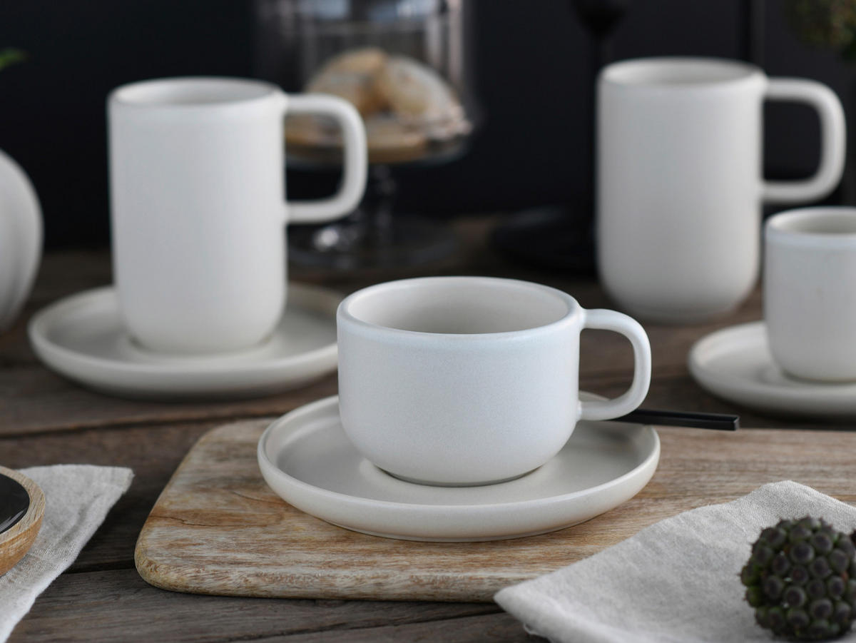 SADA ŠÁLOK 12-dielne - biela, Trend, keramika (240ml) - Creatable