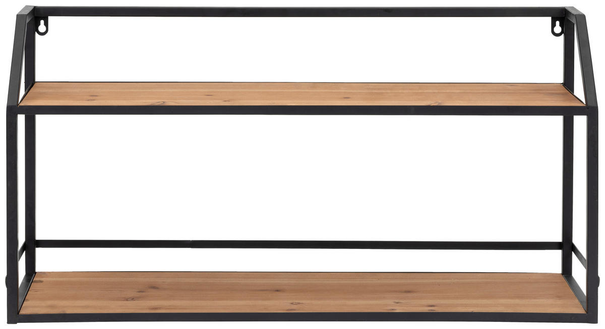 WANDREGAL 70/36.5/20 cm  - Schwarz/Naturfarben, LIFESTYLE, Holz/Metall (70/36.5/20cm) - Livetastic