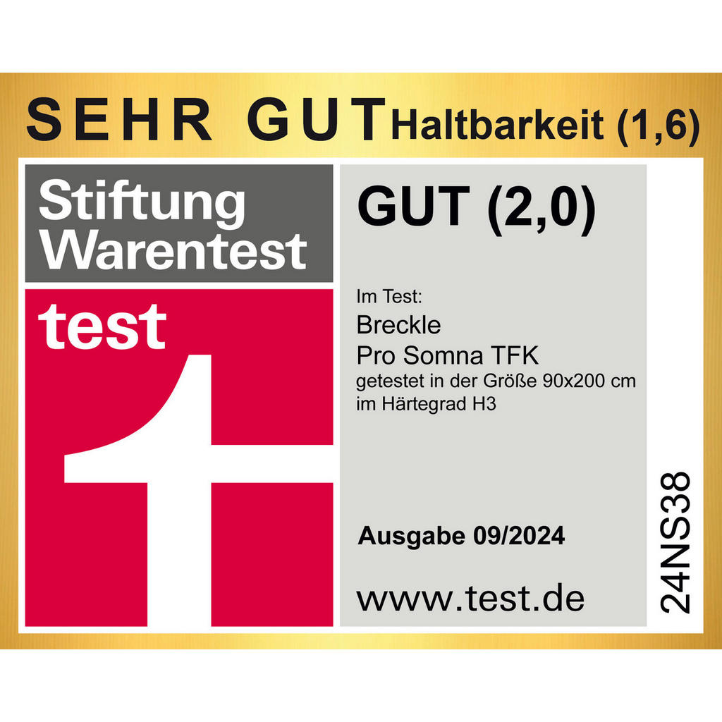Thumbnail - Breckle Taschenfederkernmatratze, Weiß, Textil, H3, 160x200 cm, Bezug abnehmbar/waschbar, für Hausstauballergiker geeign...
