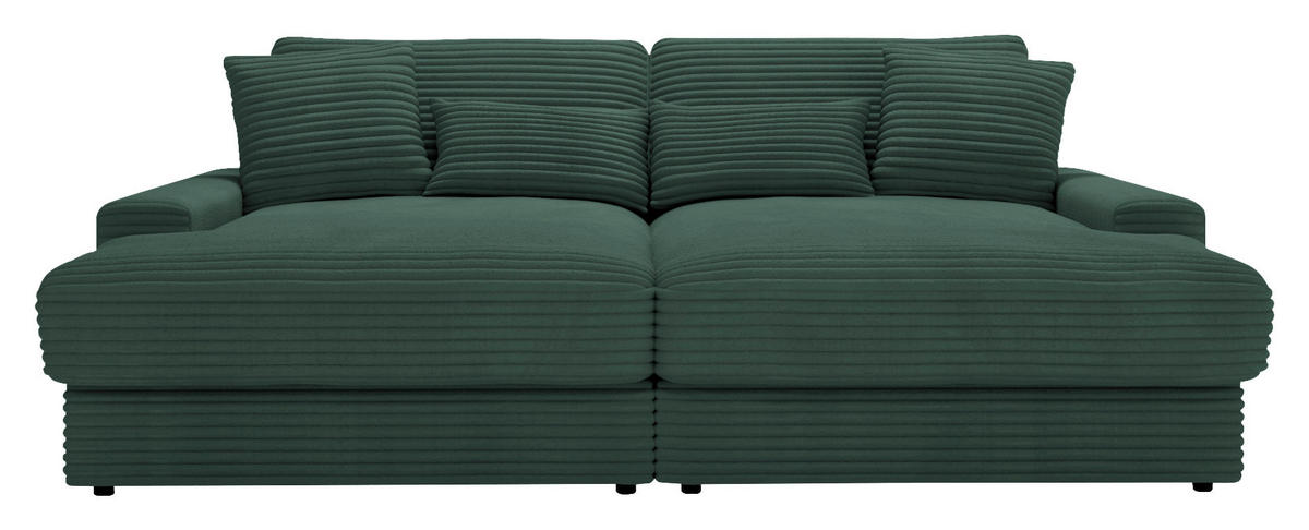 BIGSOFA in Cord Waldgrün  - Waldgrün/Schwarz, MODERN, Kunststoff/Textil (230/85/190cm) - Carryhome