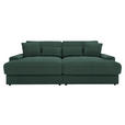 BIGSOFA in Cord Waldgrün - Waldgrün/Schwarz, MODERN, Kunststoff/Textil (230/85/190cm) - Carryhome