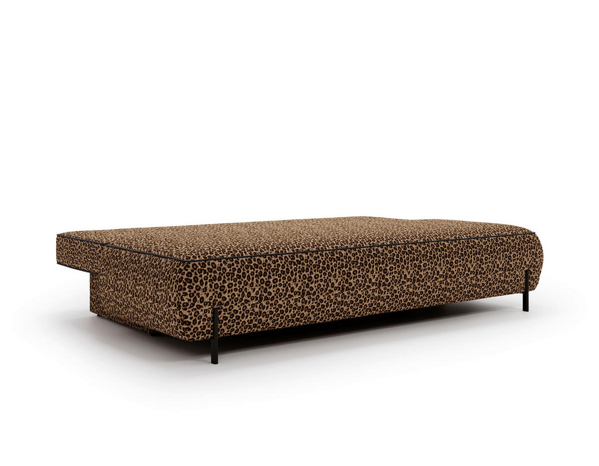 SCHLAFSOFA Jacquard Orange Stoffauswahl, Rücken echt  - Schwarz/Orange, Design, Textil/Metall (212/90/95cm) - Livetastic