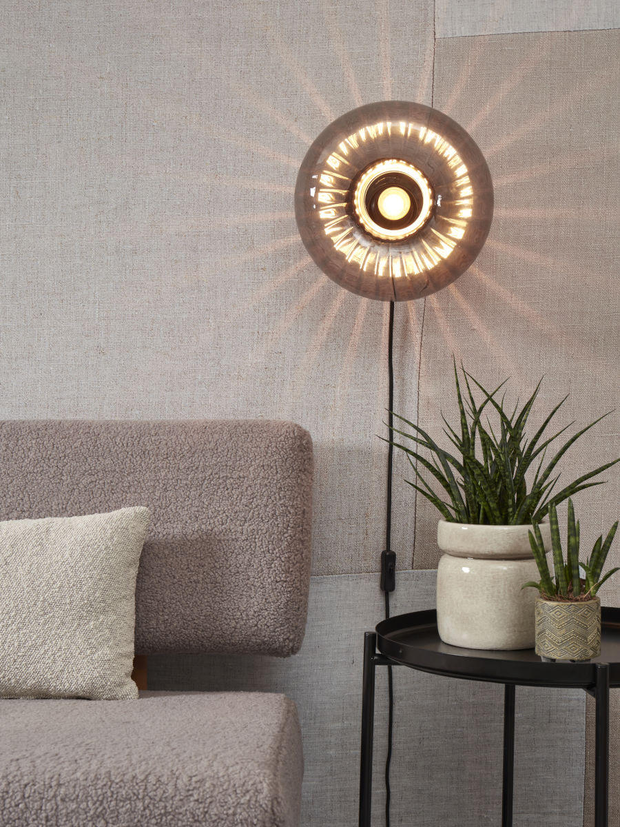 WANDLEUCHTE Brussels 28 cm - Anthrazit/Goldfarben, Basics, Glas/Metall (28cm) - It's about Romi