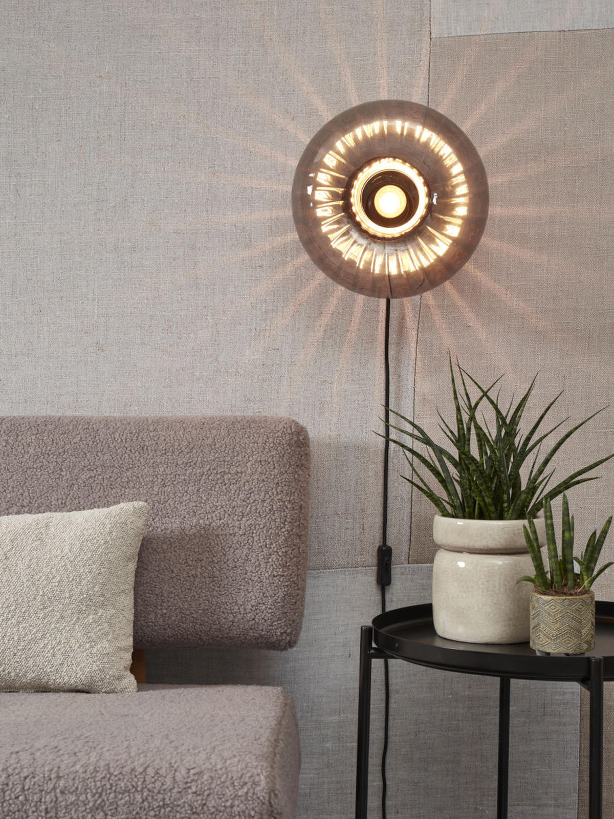 WANDLEUCHTE Brussels 28 cm  - Anthrazit/Goldfarben, Basics, Glas/Metall (28cm) - It's about Romi