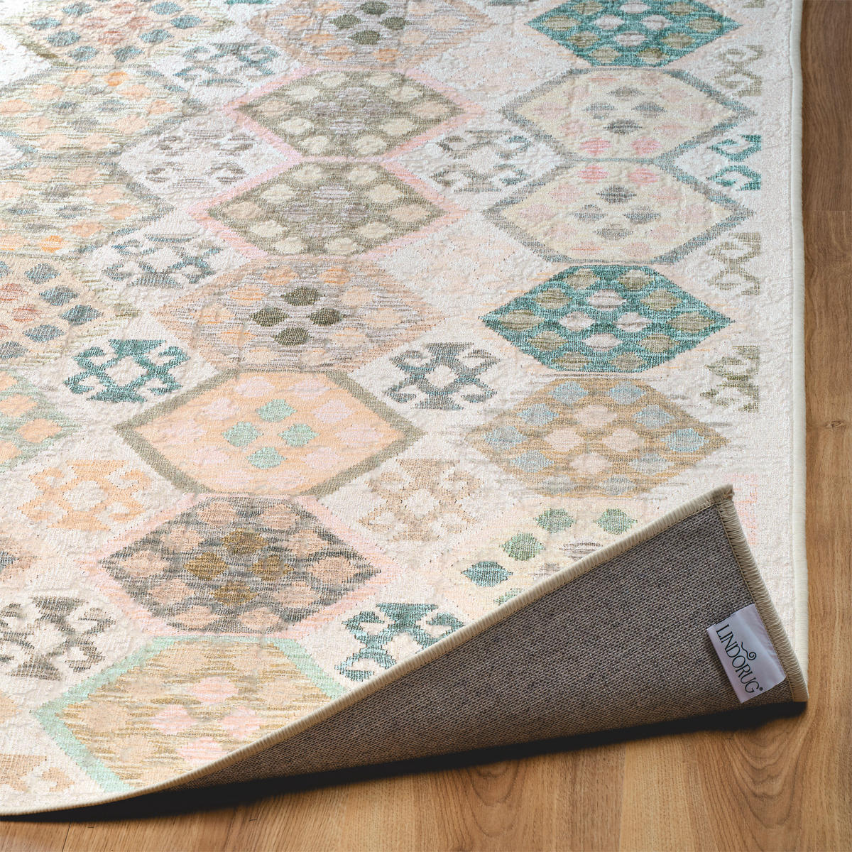 LÄUFER Ondea Parviza 80/250 cm  in Sandfarben, Hellrosa, Pastellblau  - Sandfarben/Pastellblau, LIFESTYLE, Kunststoff/Textil (80/250cm) - Lindorug