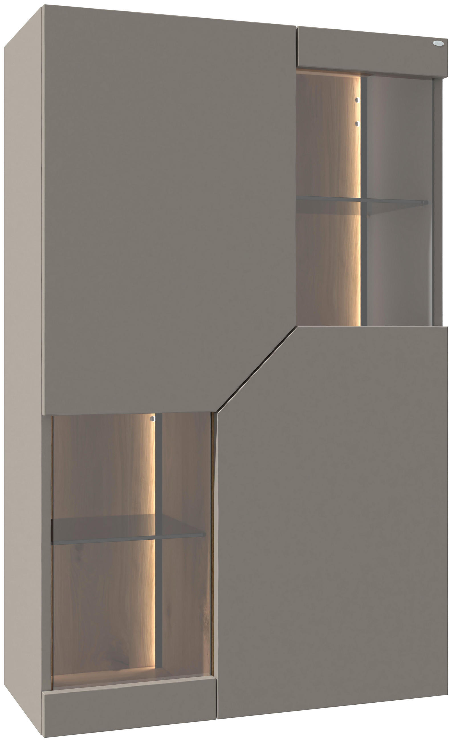 VITRINA VISEĆA 79,8/127,8/37,5 cm   - siva/divlji hrast, Design, staklo/drvo (79,8/127,8/37,5cm) - Voglauer