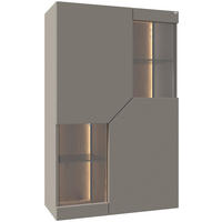 VITRINA VISEĆA 79,8/127,8/37,5 cm   - siva/divlji hrast, Design, staklo/drvo (79,8/127,8/37,5cm) - Voglauer