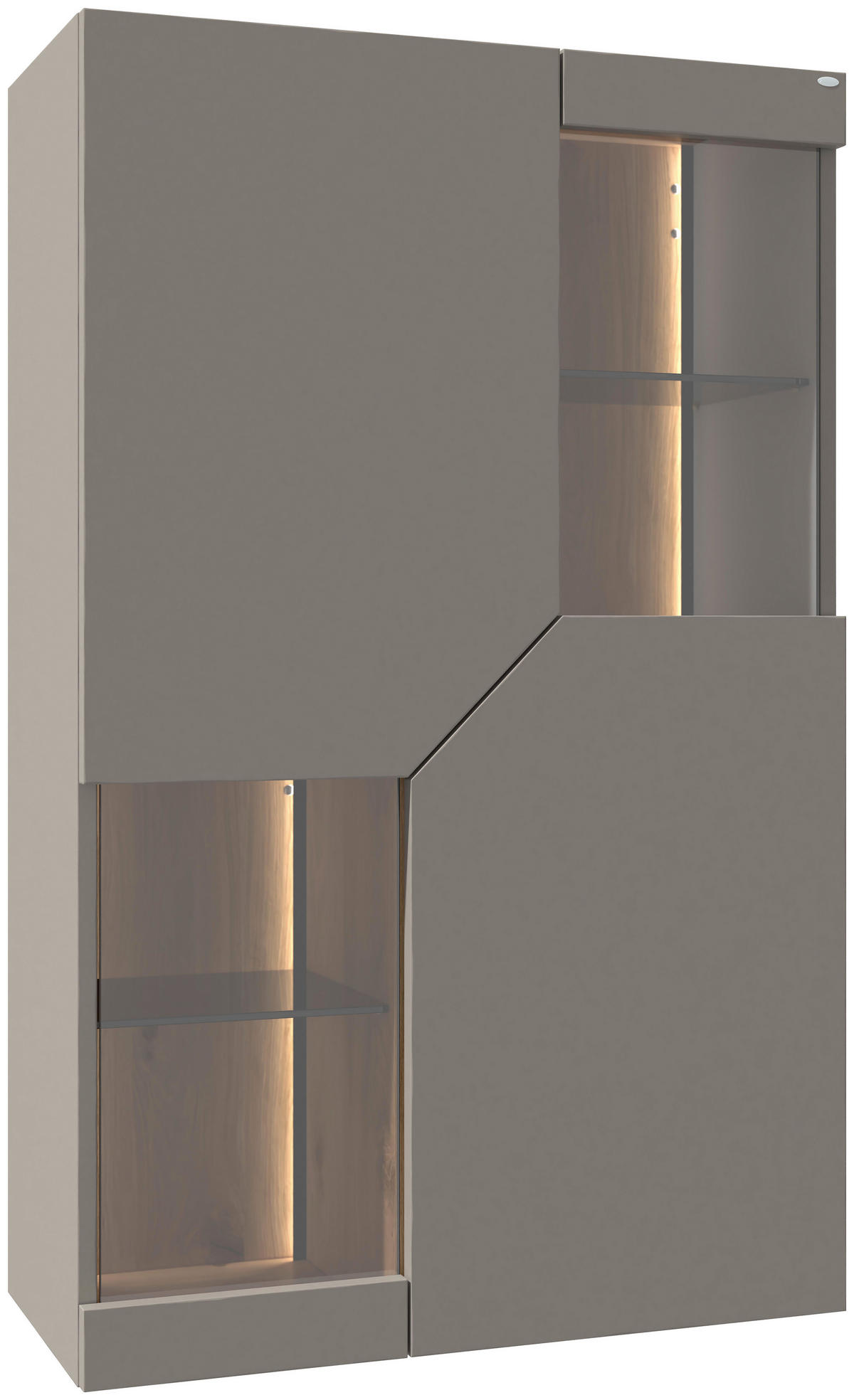 VITRINA VISEĆA 79,8/127,8/37,5 cm   - siva/divlji hrast, Design, staklo/drvo (79,8/127,8/37,5cm) - Voglauer