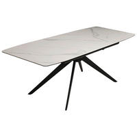 JEDILNA MIZA, črna, bela  - črna/bela, Design, kovina/keramika (160-220/90/76cm) - Hom`in