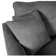 ECKSOFA Anthrazit Cord  - Anthrazit/Schwarz, Design, Kunststoff/Textil (240/175cm) - Landscape