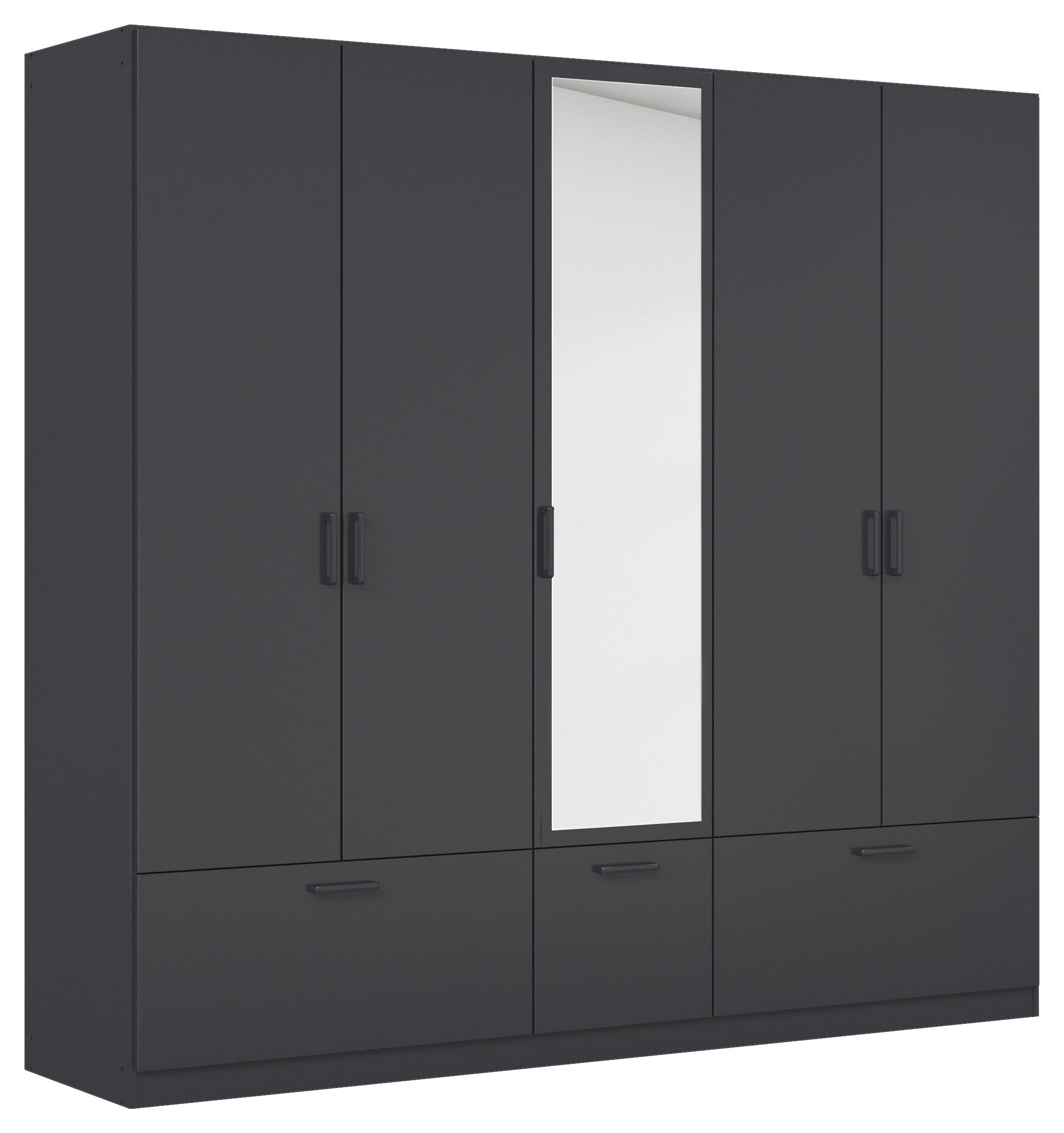 KLEIDERSCHRANK 226/210/54 cm 5-türig Grau  - Grau, Basics, Holzwerkstoff/Metall (226/210/54cm) - Rauch Möbel