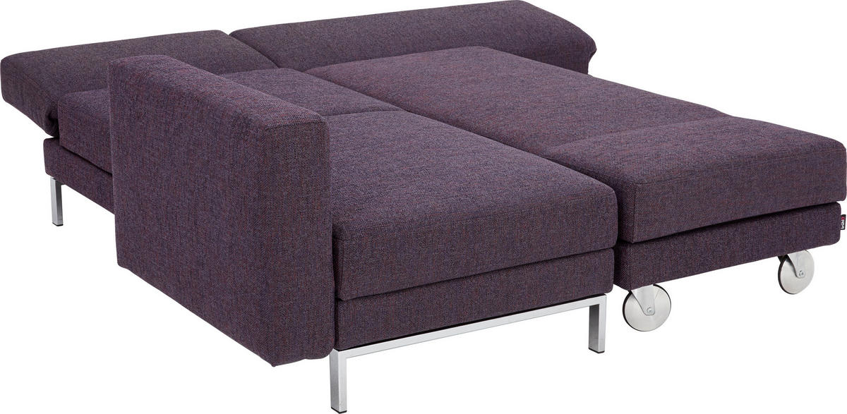 ECKSOFA in Webstoff Dunkelgrau  210/257 cm  - Chromfarben/Dunkelgrau, Design, Textil/Metall (210/257cm) - Brühl