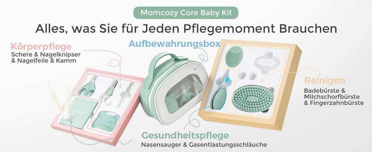 NASEN-NÄGEL- OHRENREINIGER  9-teilig Babypflege  - Weiß, Basics, Kunststoff (23,1/12,2/23,7cm) - Momcozy