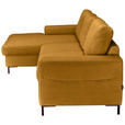 ECKSOFA Currygelb Cord  - Currygelb/Schwarz, KONVENTIONELL, Textil/Metall (150/240cm) - Carryhome