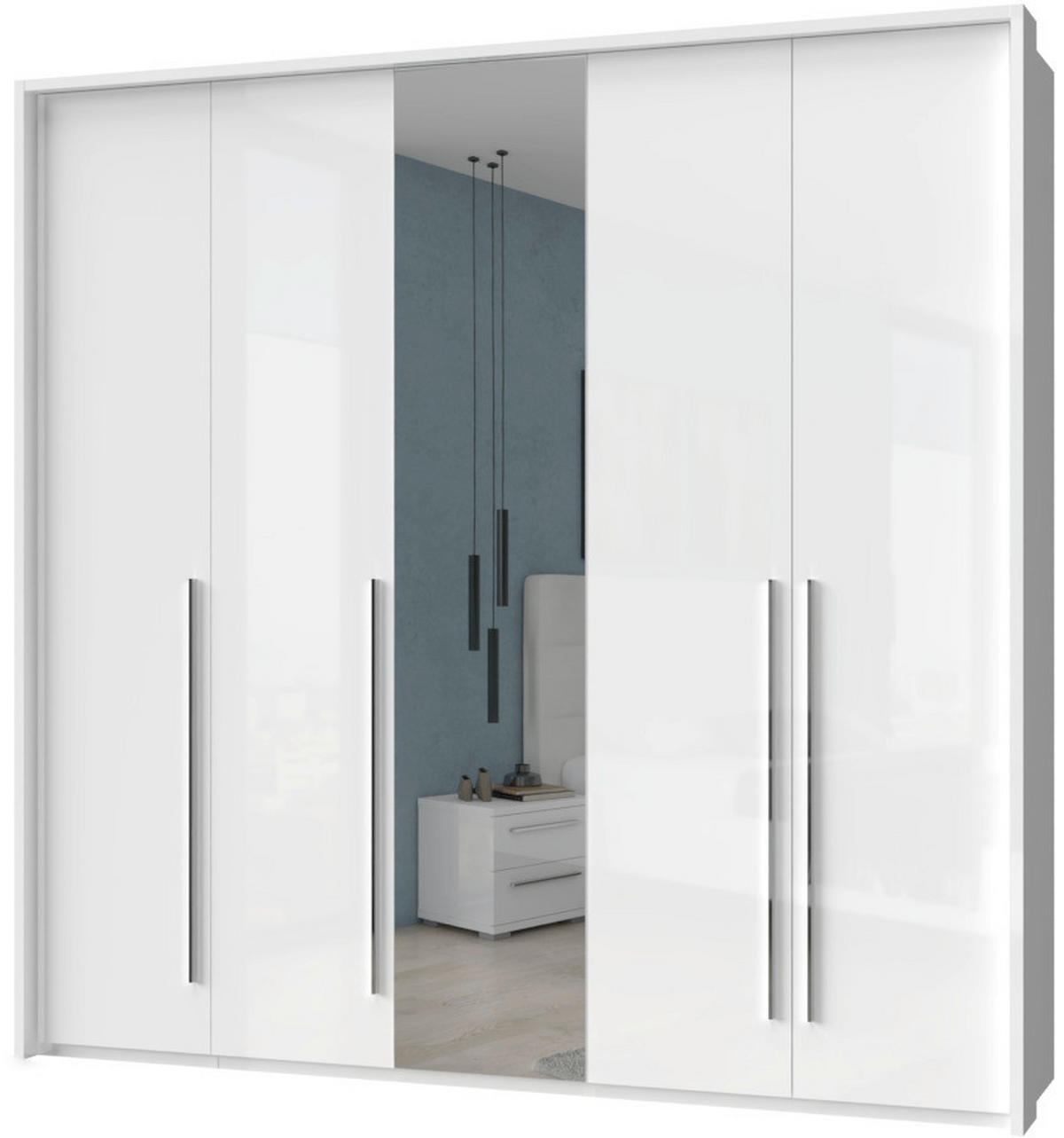 ORMAR SA KLASIČNIM VRATIMA bela, bela visoki sjaj  232/226/60 cm  - bela visoki sjaj/bela, Dizajnerski, metal/pločasti materijal (232/226/60cm)