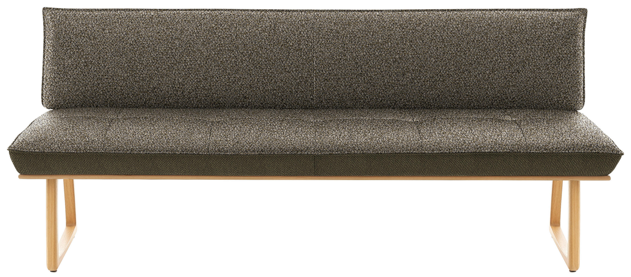SITZBANK in Holz, Textil Olivgrün, Wildeiche  - Wildeiche/Eichefarben, Design, Holz/Textil (194/88/66cm) - Koinor