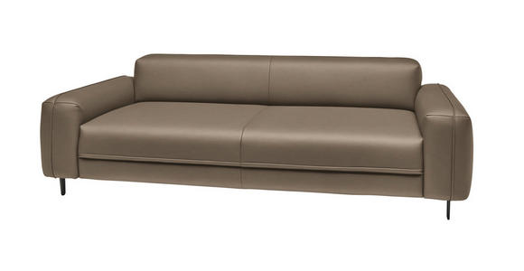 3-SITZER-SOFA  in Echtleder Hellbraun   - Hellbraun/Anthrazit, Design, Leder/Metall (230/70/109cm) - Johann Jakob