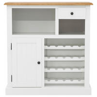 BAR Kiefer massiv Weiß, Eichefarben  - Eichefarben/Silberfarben, MODERN, Holz/Holzwerkstoff (105/110/42cm) - MID.YOU