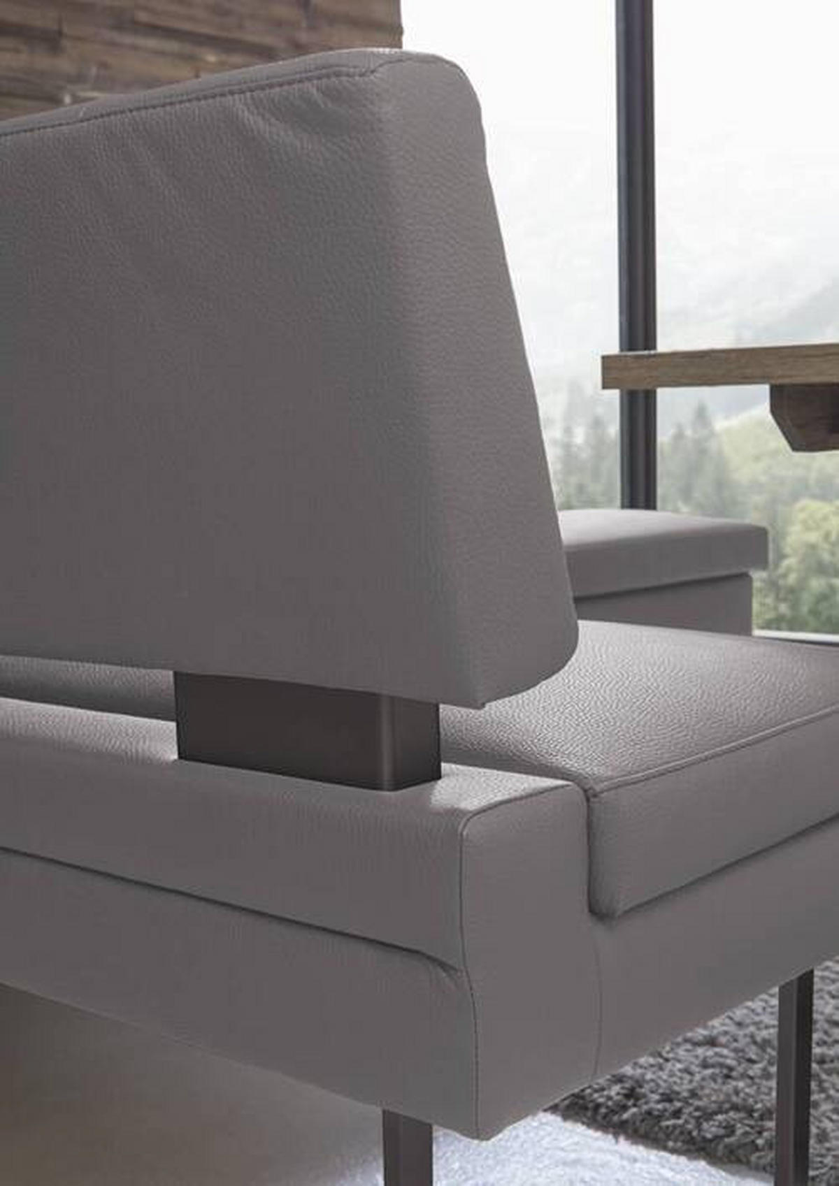 ECKBANK in Metall, Textil Grau  - Schwarz/Grau, Design, Textil/Metall (158/200cm) - Dieter Knoll