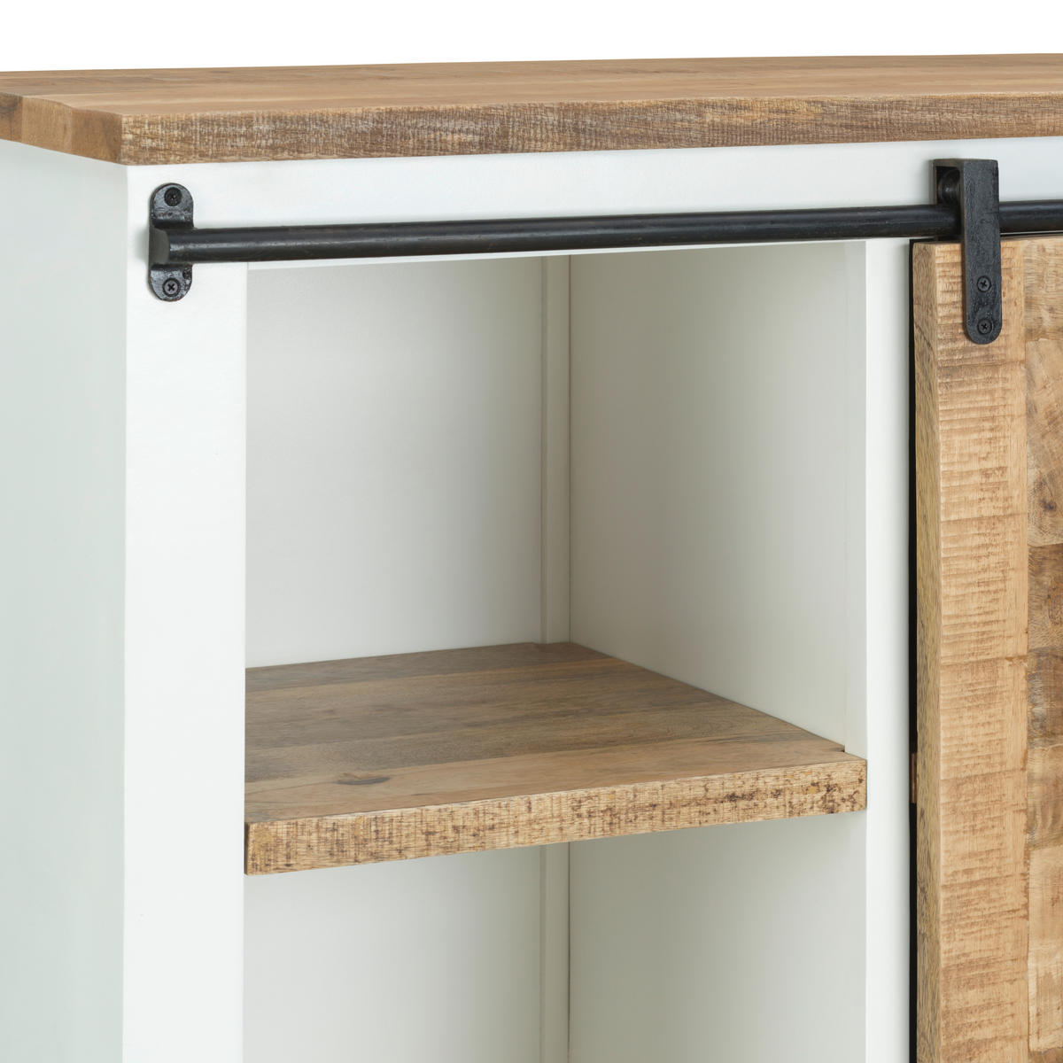 KOMODA   100/85/45 cm   prirodne boje, crna, bijela  - bijela/prirodne boje, Lifestyle, drvni materijal/drvo (100/85/45cm) - MID.YOU