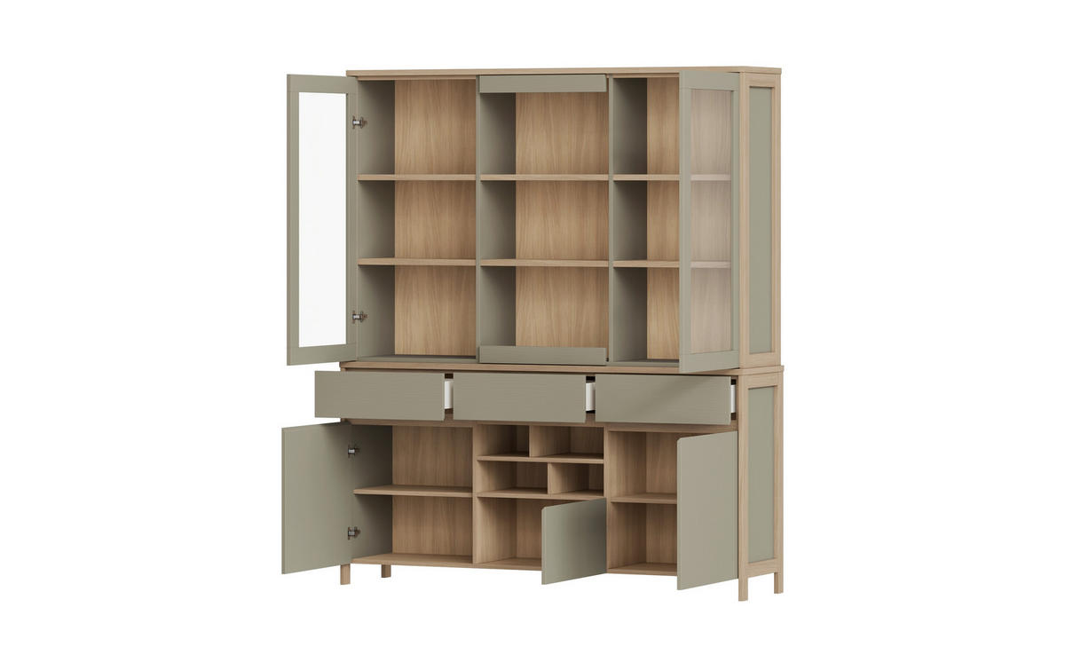BUFFET 164/195/39 cm  in Eukalyptusholzfarben  - Eukalyptusholzfarben/Eichefarben, Design, Holzwerkstoff (164/195/39cm) - MID.YOU