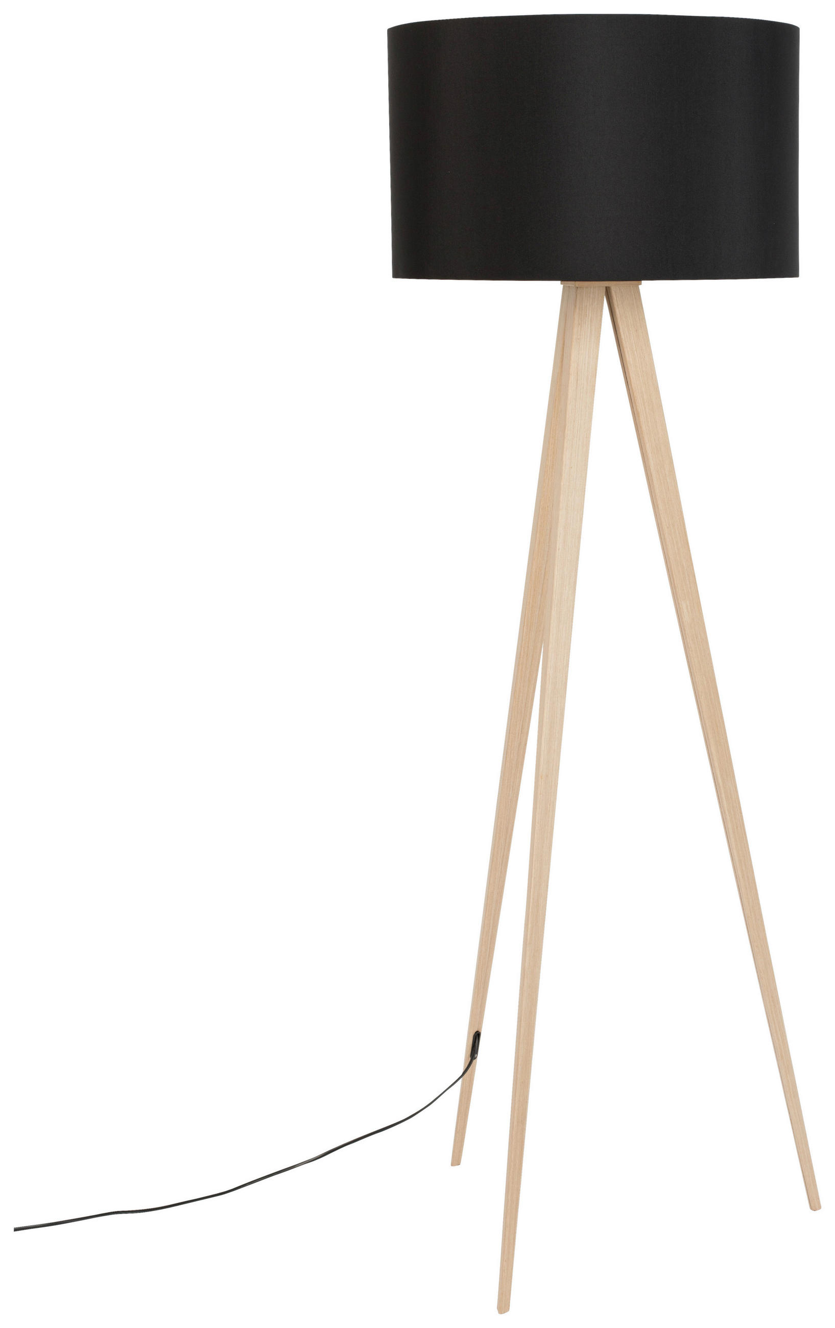 STEHLEUCHTE 50/157 cm    - Eichefarben/Schwarz, Basics, Holz/Textil (50/157cm) - Zuiver