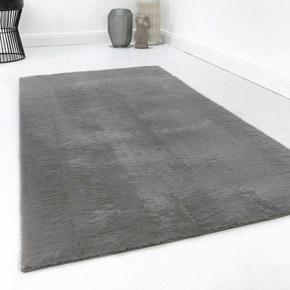 WEBTEPPICH  Wohnzimmer 200/290 cm Villa Rosso Anthrazit rechteckig  - Anthrazit, Basics, Textil (200/290cm)