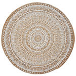 JUTETEPPICH 120 cm Agra White Naturfarben, Weiß  - Naturfarben/Weiß, Natur, Textil (120cm) - Linea Natura