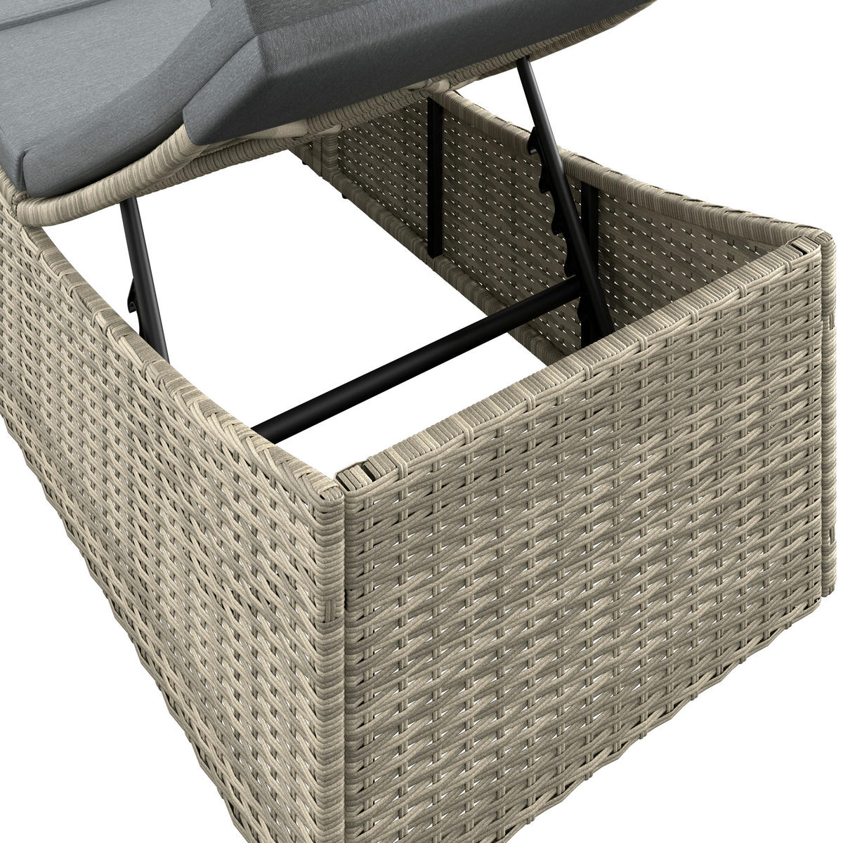 GARTENLIEGE 190/80/60 cm  - Grau, MODERN, Kunststoff/Textil (190/80/60cm) - Ambia Garden