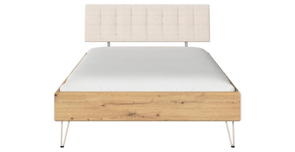 BETT 140/200 cm  in Eiche Artisan  - Champagner/Eiche Artisan, Design, Holzwerkstoff/Textil (140/200cm) - Carryhome