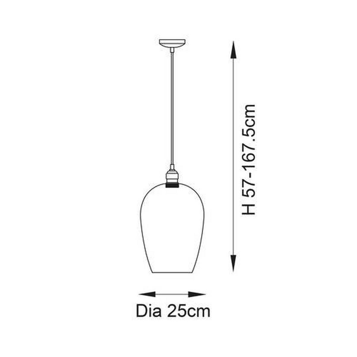 HÄNGELEUCHTE 25/167.5 cm  - Klar/Messingfarben, Basics, Glas (25/167.5cm) - ENDON