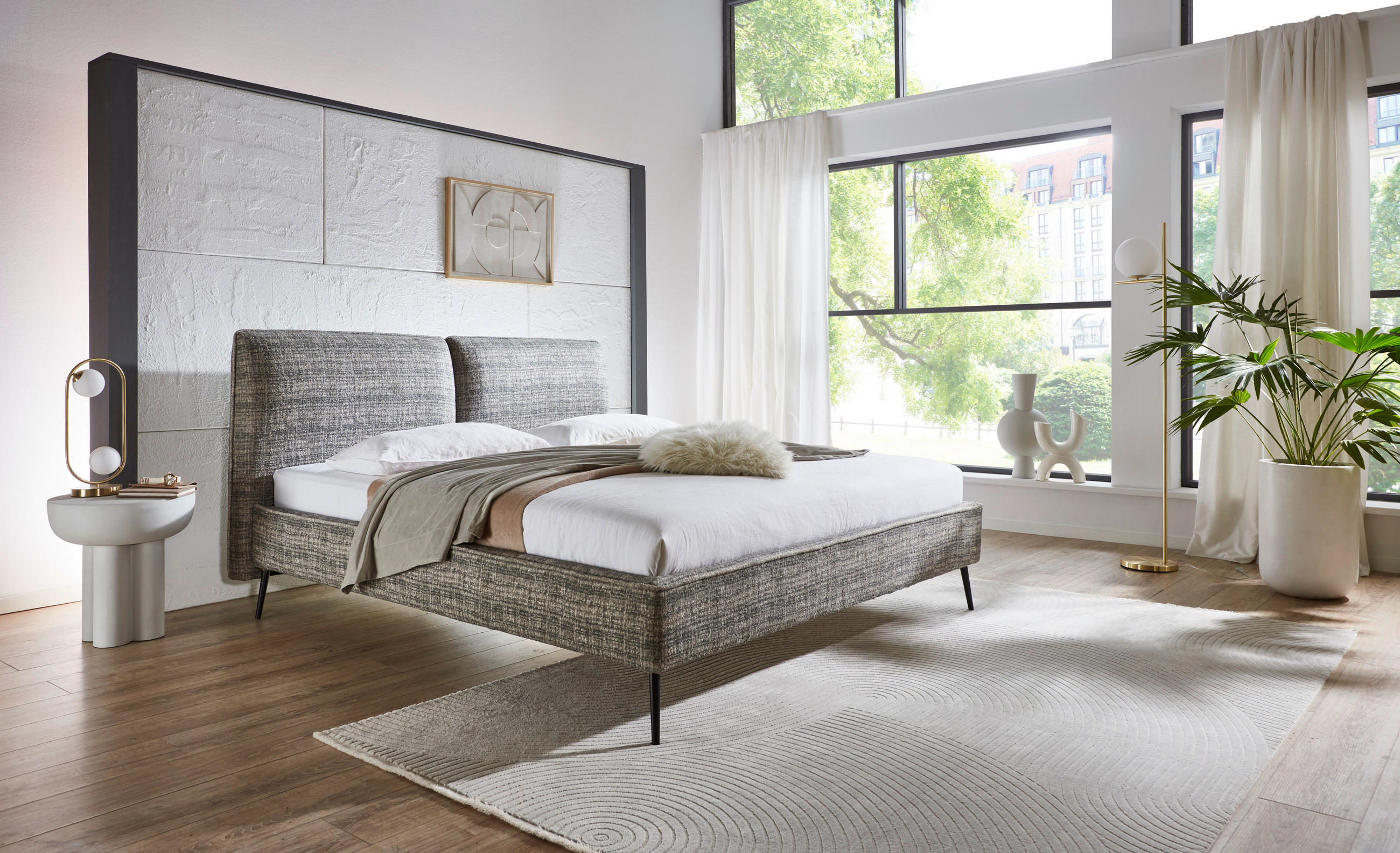 POLSTERBETT 180/200 cm,  in Grün,  - Schwarz/Grün, MODERN, Textil/Metall (180/200cm) - Livetastic