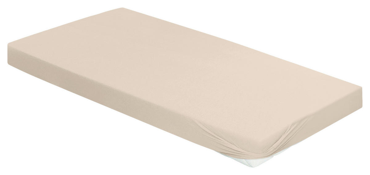 SPANNBETTTUCH Jersey  - Creme, KONVENTIONELL, Textil (100/200cm) - Irisette