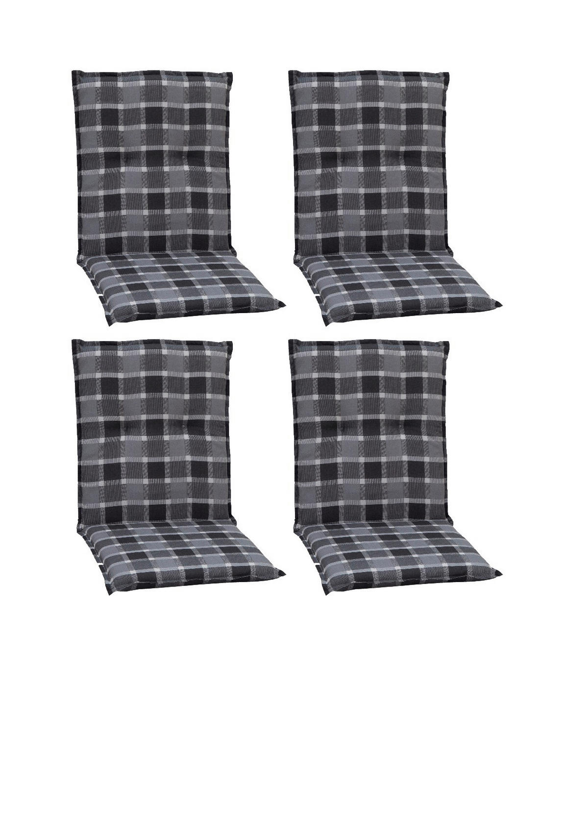 SESSELAUFLAGE in Anthrazit, Grau, Schwarz Karo  - Anthrazit/Schwarz, Basics, Textil (100/50/6cm) - Gardenson