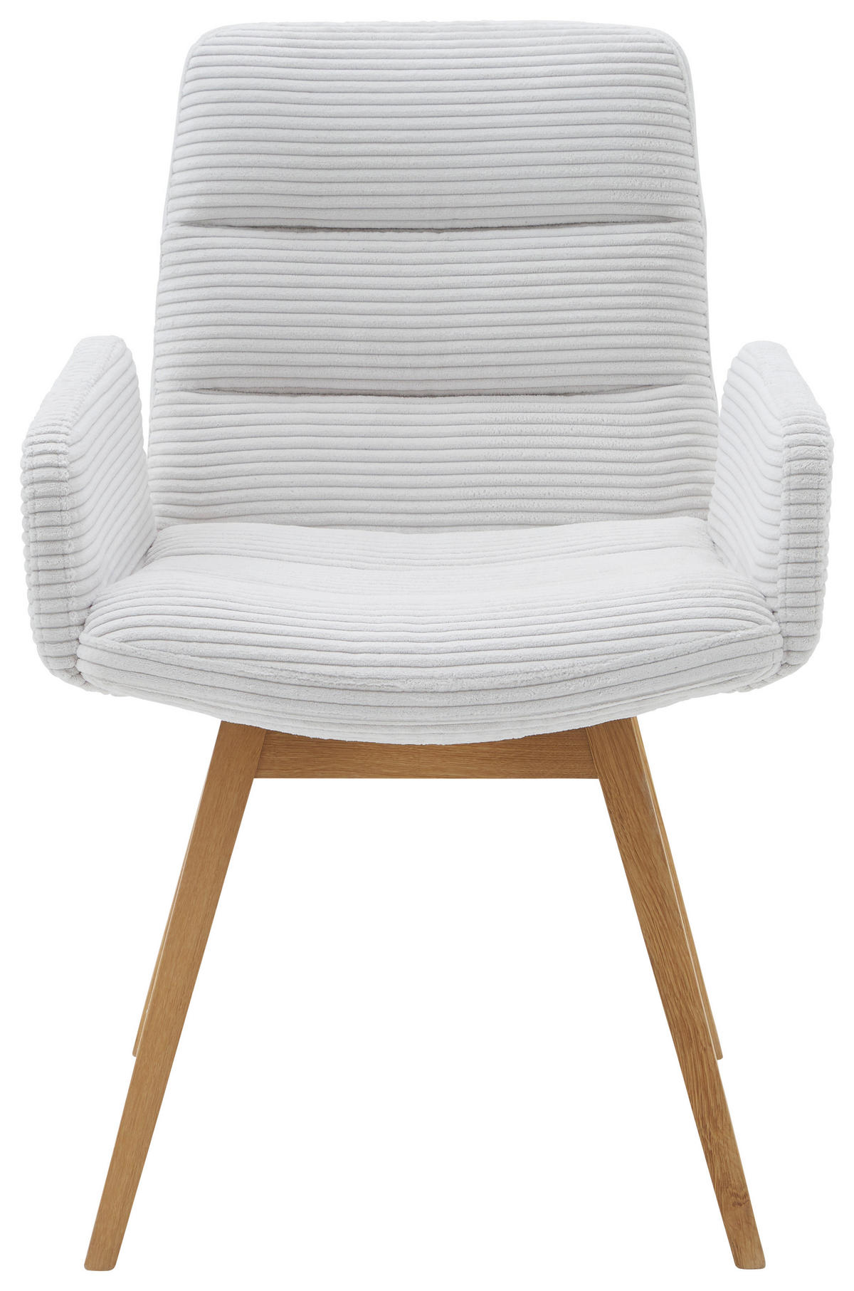 ARMLEHNSTUHL  Lederauswahl, Stoffauswahl Cord  Creme  - Creme/Naturfarben, Design, Holz/Textil (61/88/66cm) - Dieter Knoll