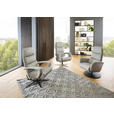 RELAXSESSEL in Leder Greige  - Greige/Schwarz, Design, Leder/Metall (76/108/86cm) - Dieter Knoll