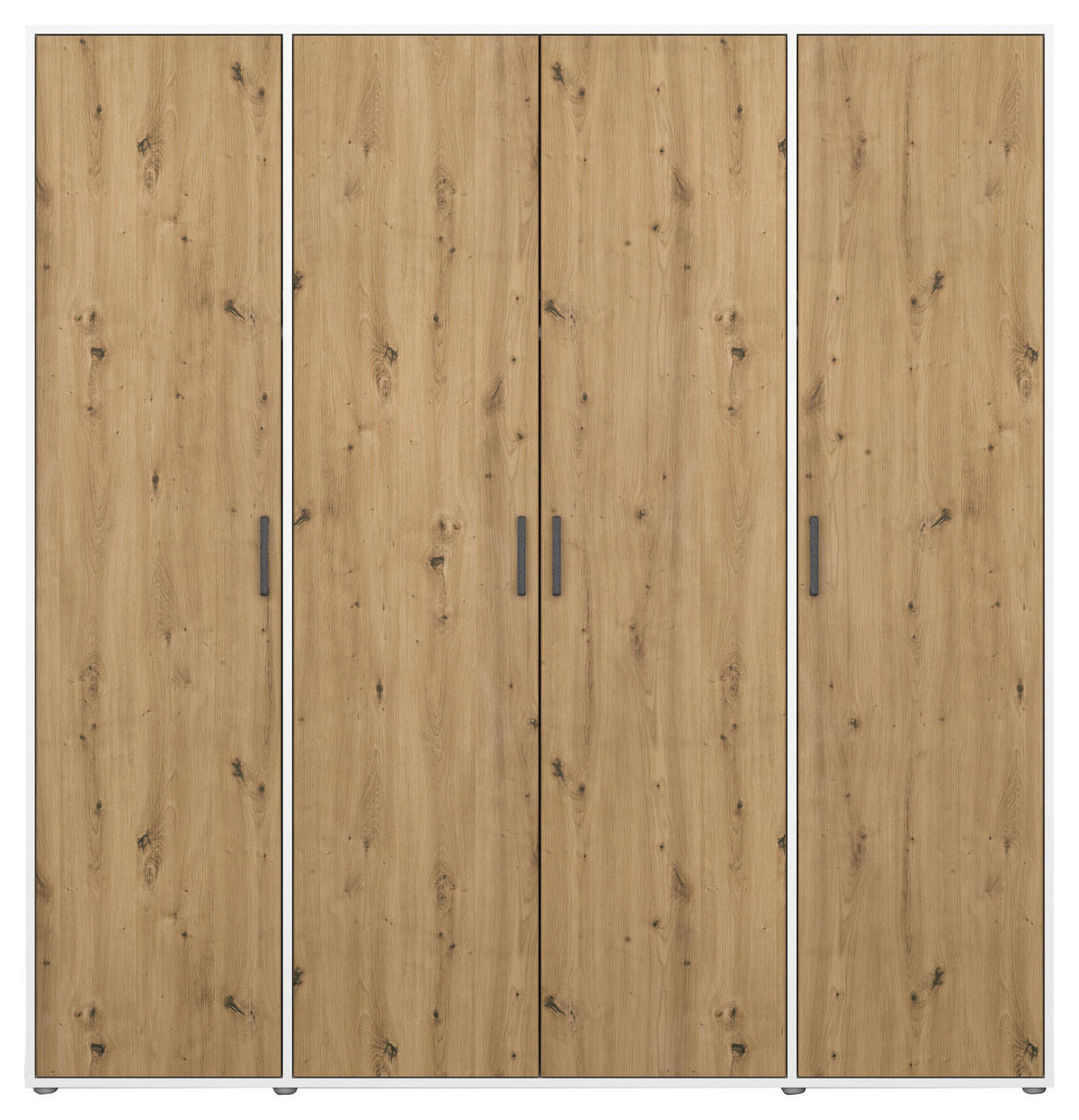 DREHTÜRENSCHRANK in Weiss, Eiche Artisan  - Weiss/Eiche Artisan, Modern, Holzwerkstoff/Kunststoff (187/194/53cm) - Rauch Möbel