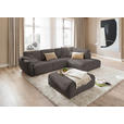 ECKSOFA  in Chenille Dunkelbraun  307/224 cm  - Dunkelbraun/Schwarz, KONVENTIONELL, Kunststoff/Textil (307/224cm) - Hom`in