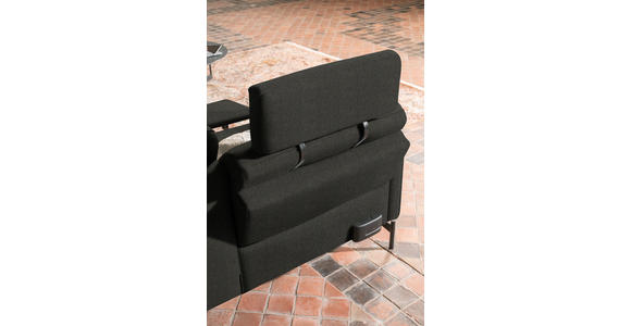 ECKSOFA in Flachgewebe, Struktur Anthrazit  - Anthrazit, Design, Textil/Metall (254/230cm) - Ambiente