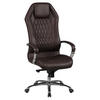 CHEFSESSEL Lederlook Braun  - Alufarben/Braun, MODERN, Leder/Kunststoff (67/136/67cm) - MID.YOU