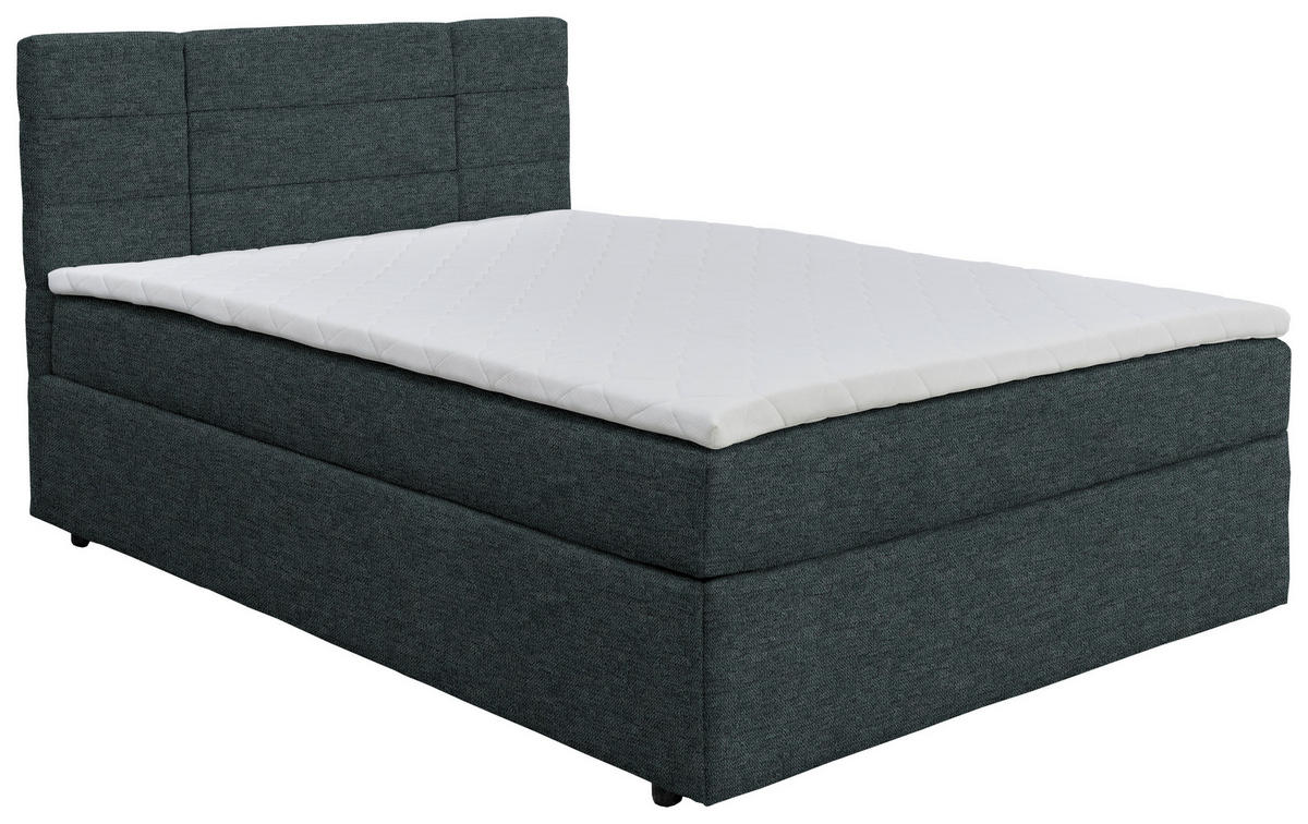 BOXBETT 180/200 cm  in Dunkelgrau  - Dunkelgrau/Schwarz, KONVENTIONELL, Holz/Kunststoff (180/200cm) - Boxxx