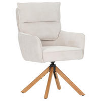 ARMLEHNSTUHL  Stoffauswahl, Sitzfläche 360° drehbar, automatische Rückholfunktion Cord  - Eichefarben/Beige, Design, Holz/Textil (60/95/62cm) - Novel
