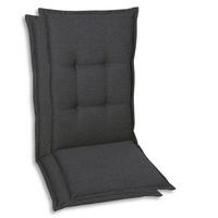 SESSELAUFLAGENSET in Anthrazit Uni  - Anthrazit, Basics, Textil (50/7/120cm)