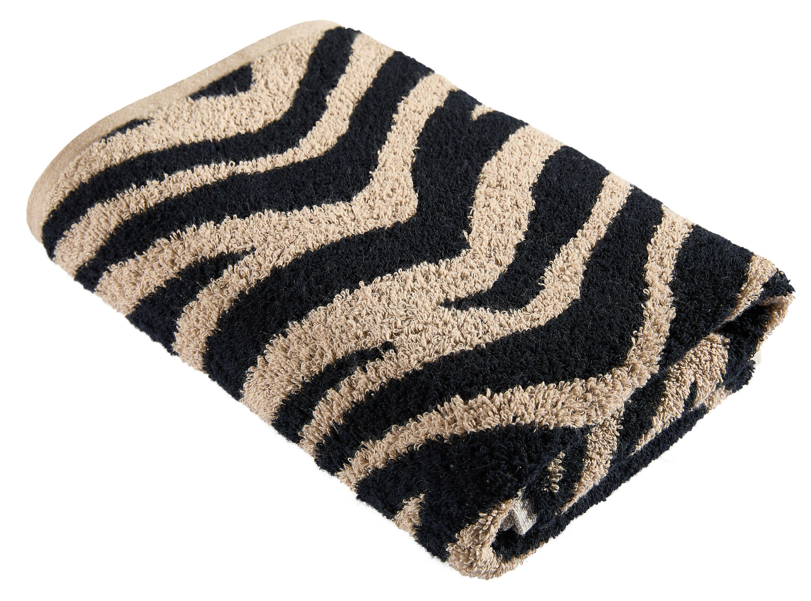 HANDTUCH Schwarz, Beige  - Beige/Schwarz, Trend, Textil (50/100cm) - Dieter Knoll